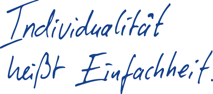 Handschrift: Individualität heißt Einfachheit